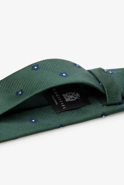 Cortefiel Gravatas-Gravata seda natural Verde