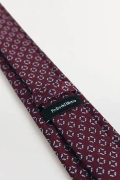 Pedro del Hierro Gravatas-Gravata seda natural Bordeaux