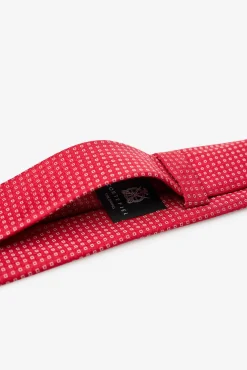 Cortefiel Gravatas-Gravata seda natural Vermelho