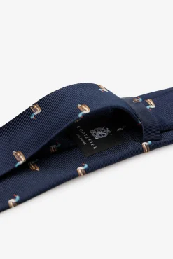 Cortefiel Gravatas-Gravata seda natural Azul