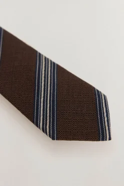 Pedro del Hierro Gravatas-Gravata seda natural Marrom