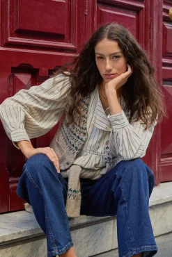 Hoss Intropia Blusas-Griselda. Blusa riscas Ecru