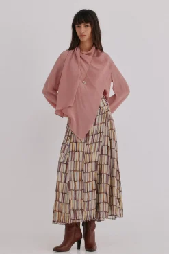 Hoss Intropia Blusas-Guiado. Blusa com decote cruzado assimétrico Castanho