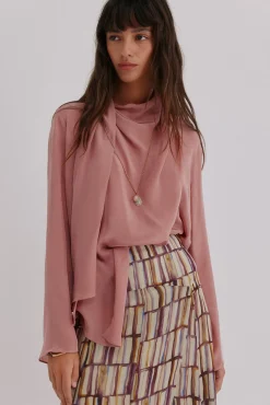 Hoss Intropia Blusas-Guiado. Blusa com decote cruzado assimétrico Castanho