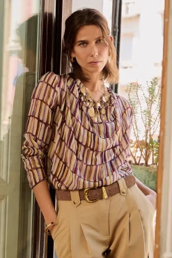 Hoss Intropia Blusas-Guisselle. Blusa com decote cruzado assimétrico Ecru