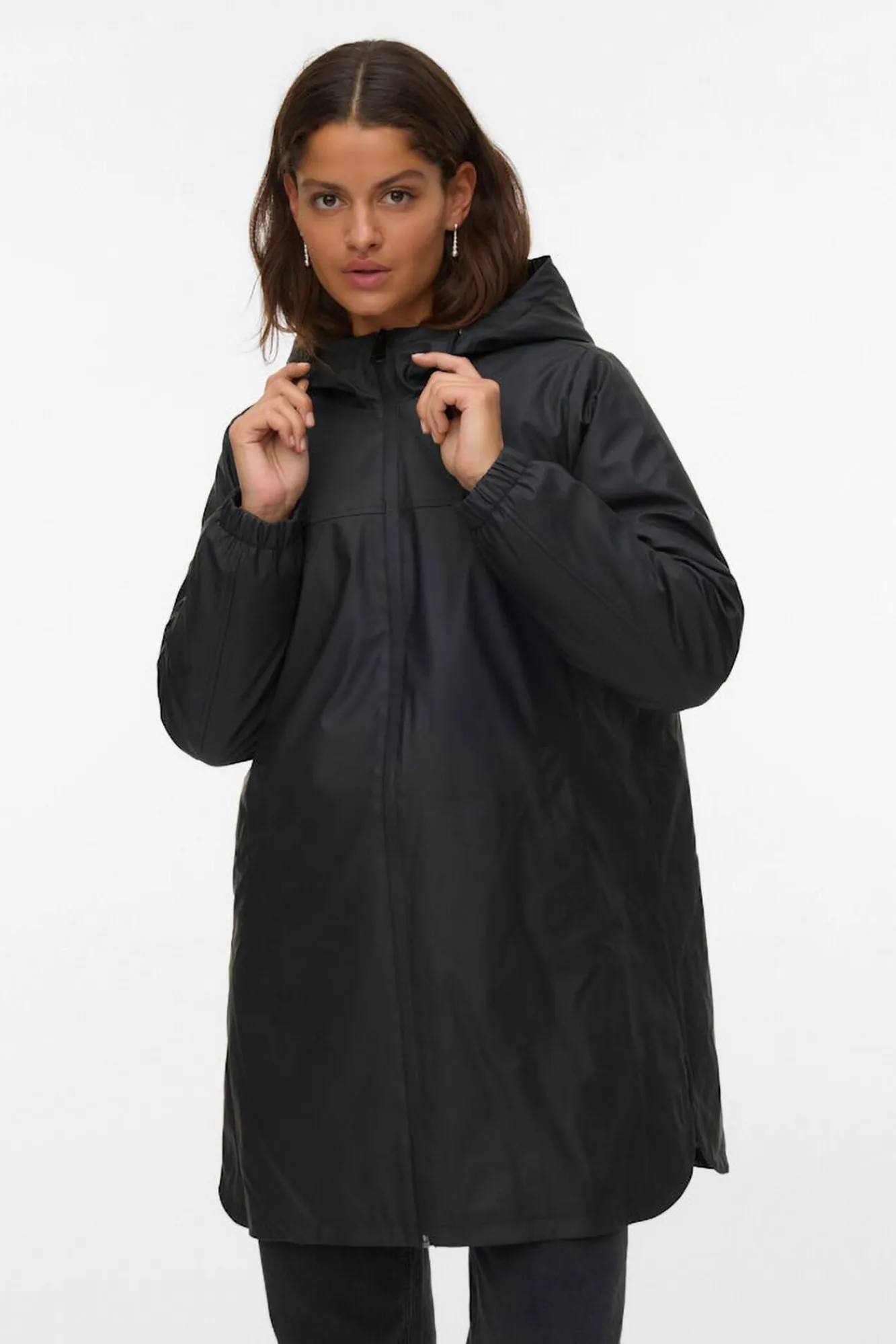 Vero Moda Sobretudos|Casacos-Impermeável com capuz Preto