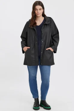 Vero Moda Curve Sobretudos|Casacos-Impermeável com capuz Curve Preto