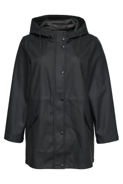 Vero Moda Curve Sobretudos|Casacos-Impermeável com capuz Curve Preto