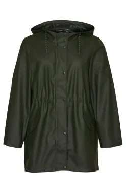 Vero Moda Curve Sobretudos|Casacos-Impermeável com capuz Curve Verde