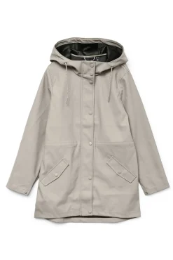 Vero Moda Sobretudos|Casacos-Impermeável de manga comprida com capuz Cinzento