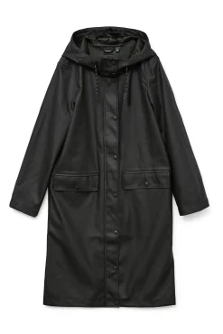 Vero Moda Sobretudos|Casacos-Impermeável midi com capuz Preto