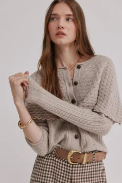 Hoss Intropia Camisolas-Inna. Casaco de malha com capa Beige