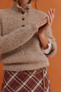 Hoss Intropia Camisolas-Irina. Camisola com gola Perkins Beige