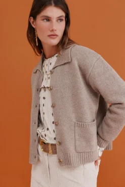 Hoss Intropia Camisolas-Itziar. Casaco de malha com bolsos Beige