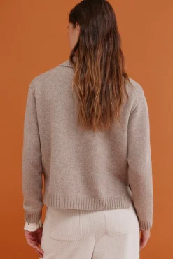 Hoss Intropia Camisolas-Itziar. Casaco de malha com bolsos Beige