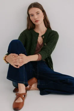 Hoss Intropia Camisolas-Ivette. Casaco de malha vazado Verde