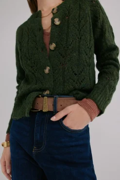 Hoss Intropia Camisolas-Ivette. Casaco de malha vazado Verde