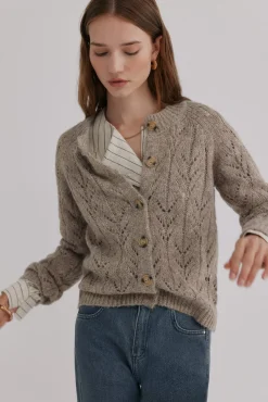 Hoss Intropia Camisolas-Ivette. Casaco de malha vazado Castanho