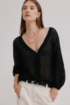 Hoss Intropia Camisolas-Ivy. Casaco de malha vazado Preto