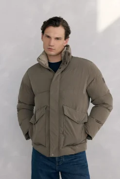 Pedro del Hierro Casacos|Sobretudos-Jaqueta acolchoada com detalhe de bolso Beige