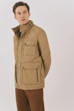 Cortefiel Casacos|Sobretudos-Jaqueta acolchoada com losangos Castanho