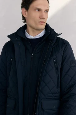 Pedro del Hierro Casacos|Sobretudos-Jaqueta acolchoada com padrão de diamante Azul