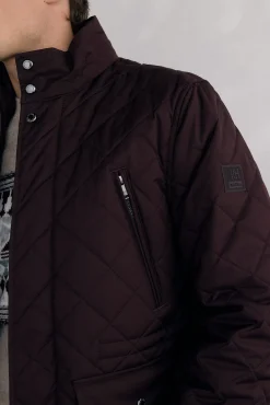 Pedro del Hierro Casacos|Sobretudos-Jaqueta acolchoada com padrão de diamante Bordeaux