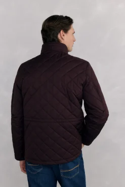 Pedro del Hierro Casacos|Sobretudos-Jaqueta acolchoada com padrão de diamante Bordeaux