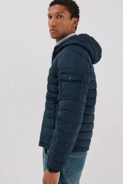 Cortefiel Casacos|Sobretudos-Jaqueta acolchoada ultraleve com capuz Azul