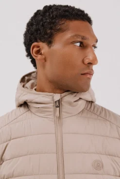 Cortefiel Casacos|Sobretudos-Jaqueta acolchoada ultraleve com capuz Tostado