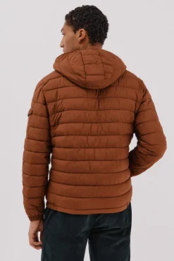 Cortefiel Casacos|Sobretudos-Jaqueta acolchoada ultraleve com capuz Castanho