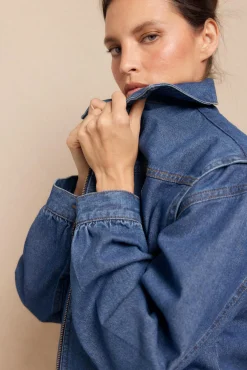 Slowlove Sobretudos-Jaqueta bomber jeans Azul