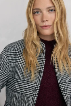 Pedro del Hierro Blazers|Sobretudos-Jaqueta bomber xadrez Cizento