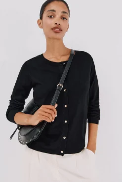 Cortefiel Camisolas-Jaqueta básica com botões Preto