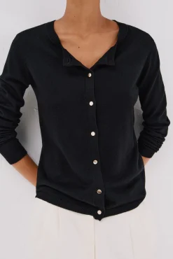 Cortefiel Camisolas-Jaqueta básica com botões Preto