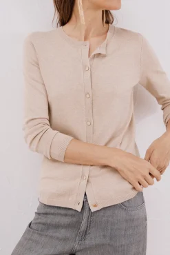 Cortefiel Camisolas-Jaqueta básica com botões Tostado