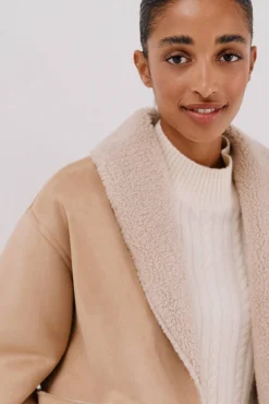 Cortefiel Sobretudos|Casacos-Jaqueta com efeito dupla face Tostado