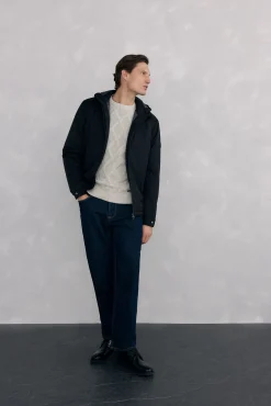 Pedro del Hierro Casacos|Sobretudos-Jaqueta com fecho-éclair e capuz Preto