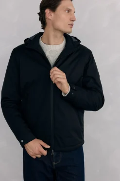 Pedro del Hierro Casacos|Sobretudos-Jaqueta com fecho-éclair e capuz Preto