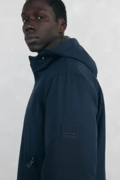 Pedro del Hierro Casacos|Sobretudos-Jaqueta com fecho-éclair e capuz Azul