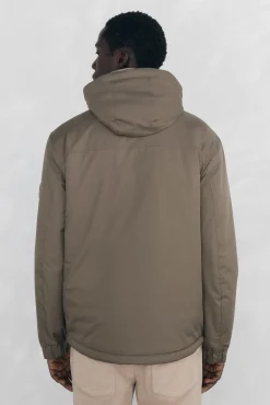 Pedro del Hierro Casacos|Sobretudos-Jaqueta com fecho-éclair e capuz Beige