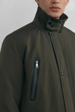 Pedro del Hierro Casacos|Sobretudos-Jaqueta com fecho-éclair repelente à água Verde