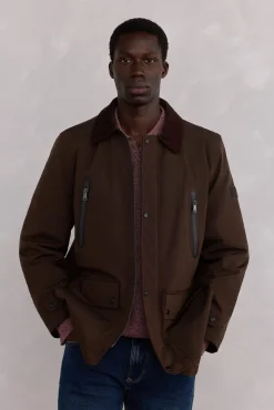 Pedro del Hierro Casacos|Sobretudos-Jaqueta com fecho-éclair repelente à água Marrom