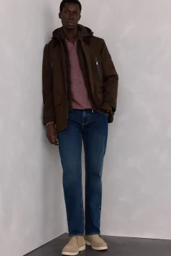 Pedro del Hierro Casacos|Sobretudos-Jaqueta com fecho-éclair repelente à água Marrom