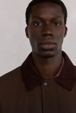 Pedro del Hierro Casacos|Sobretudos-Jaqueta com fecho-éclair repelente à água Marrom