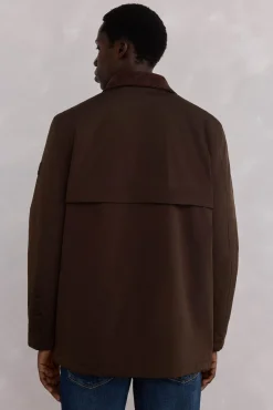 Pedro del Hierro Casacos|Sobretudos-Jaqueta com fecho-éclair repelente à água Marrom