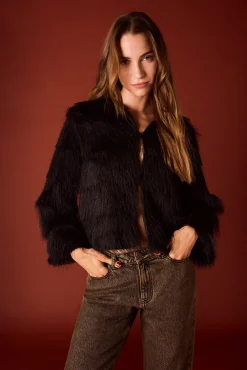 Slowlove Sobretudos-Jaqueta com franjas Preto