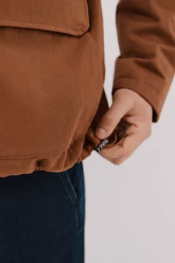 Cortefiel Casacos|Sobretudos-Jaqueta com gola combinada Castanho