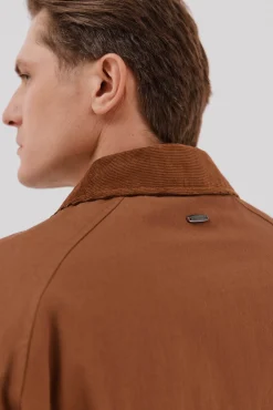Cortefiel Casacos|Sobretudos-Jaqueta com gola combinada Castanho