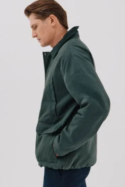 Cortefiel Casacos|Sobretudos-Jaqueta com gola combinada Verde